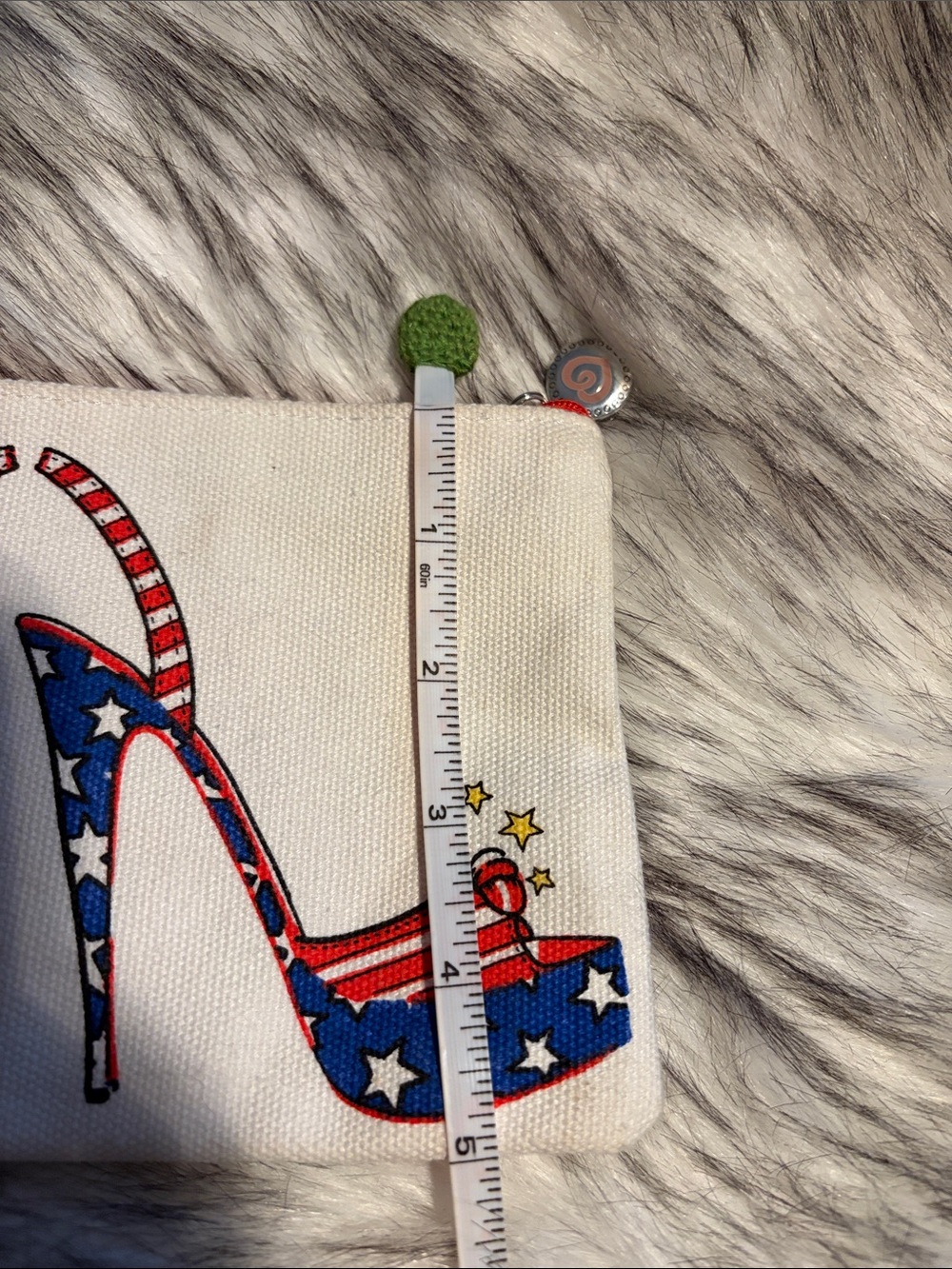 Brighton Patriotic Stripe Cosmetic Pouch - White Red Blue - Picture 7 of 9